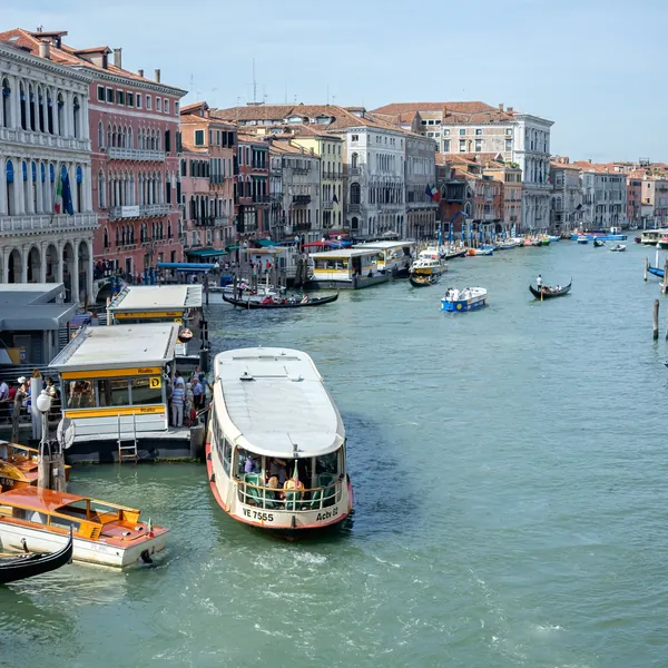 Vaporetti at the Grand Canal islands hub